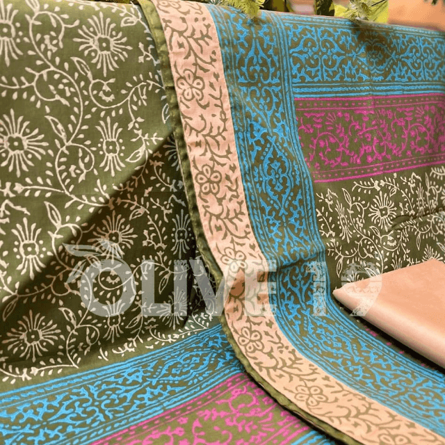 Block Print 3 Pc Suit